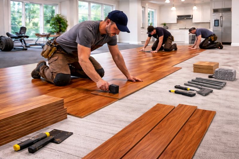 Cherry Floor Installation in Buda, TX
