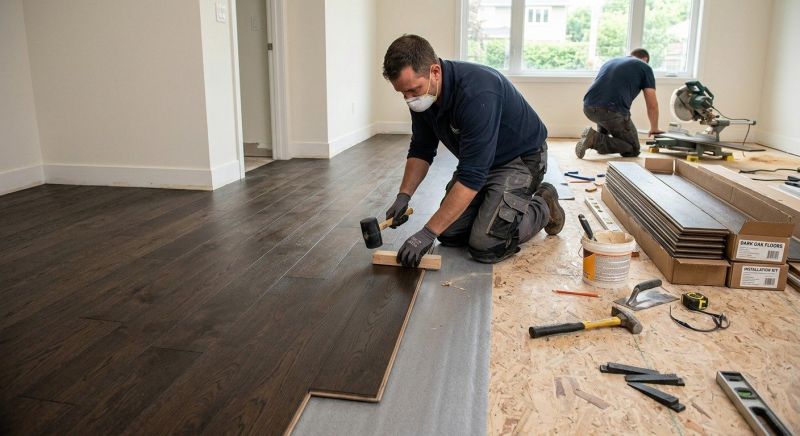 Dark Wood Floor Installation in Buda, TX