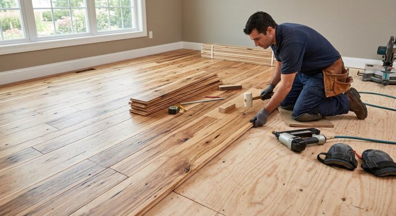 Hickory Floor Installation in Buda, TX