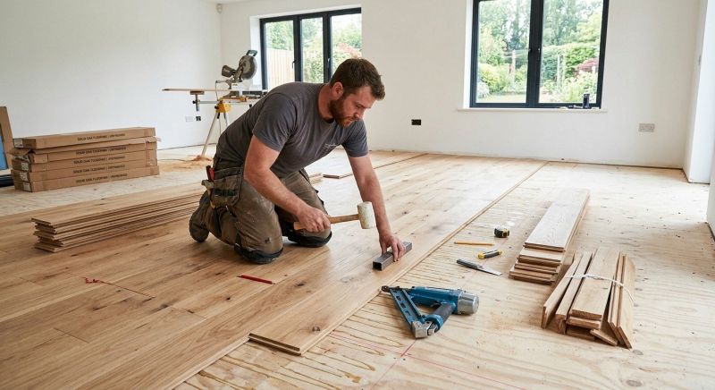 Oak Floor Installation in Cedar Creek, TX