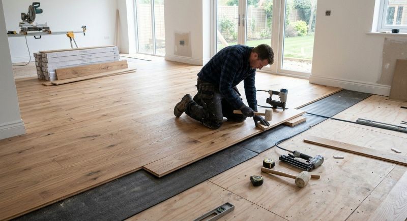 Oak Floor Installation in Wimberley, TX